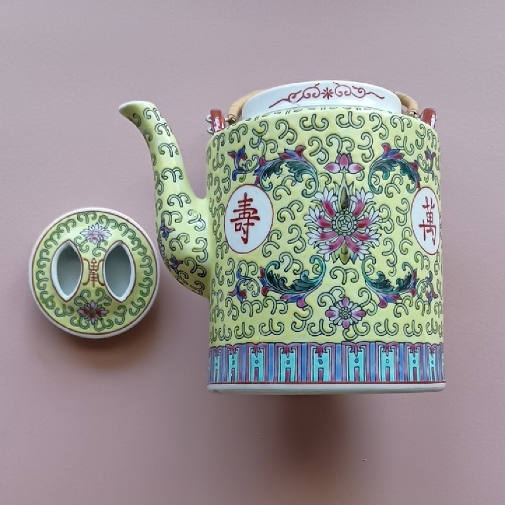 Chinese Famille Tea Pot